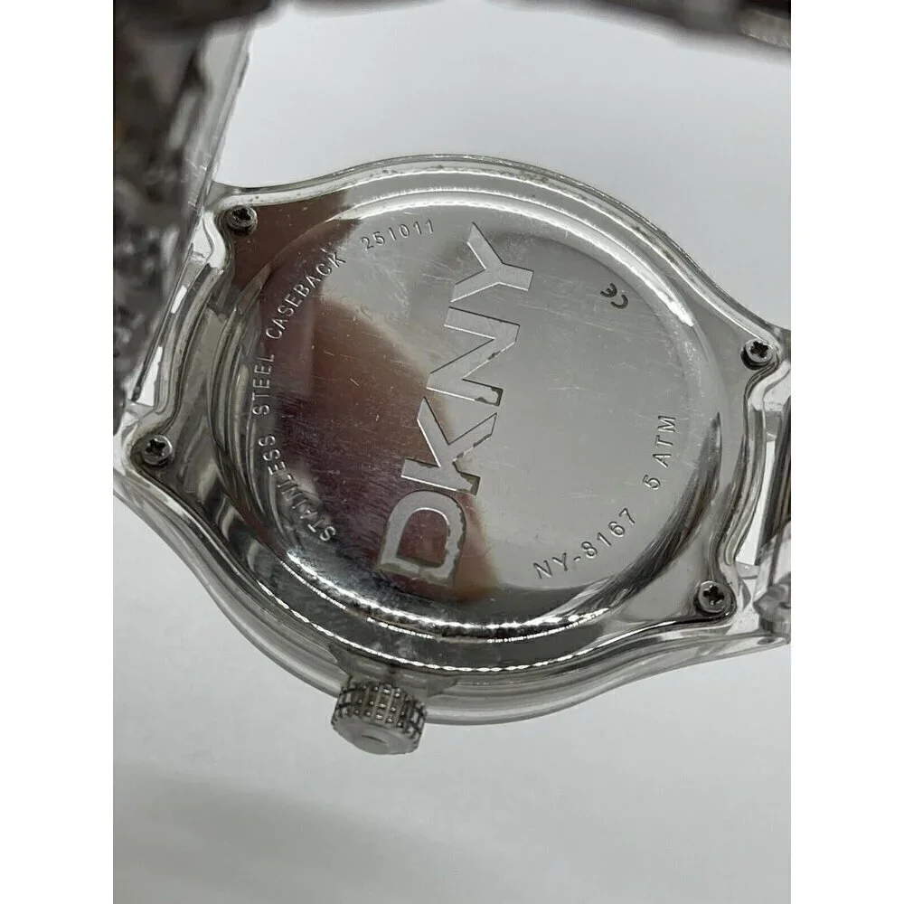 DKNY Two-Tone White Stainless Steel / Plastic Bracelet 50m Ladies Watch NY8167